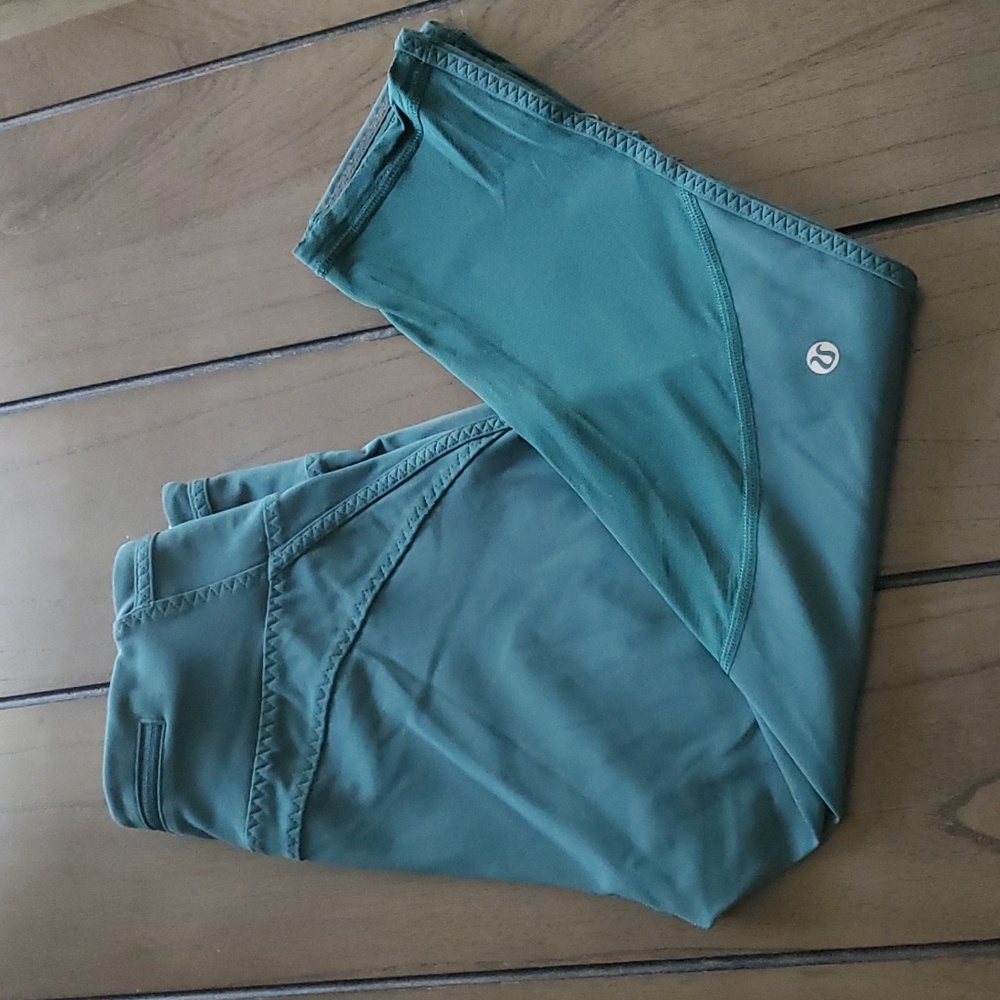 Lululemon Capri Leggings, Green,  4